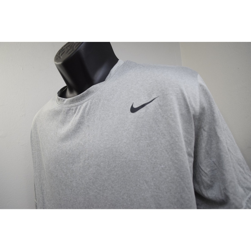 Nike Gym Shirt Gray Dri Fit Performance Wicking Short Sleeve Mens Size 2XL XXL